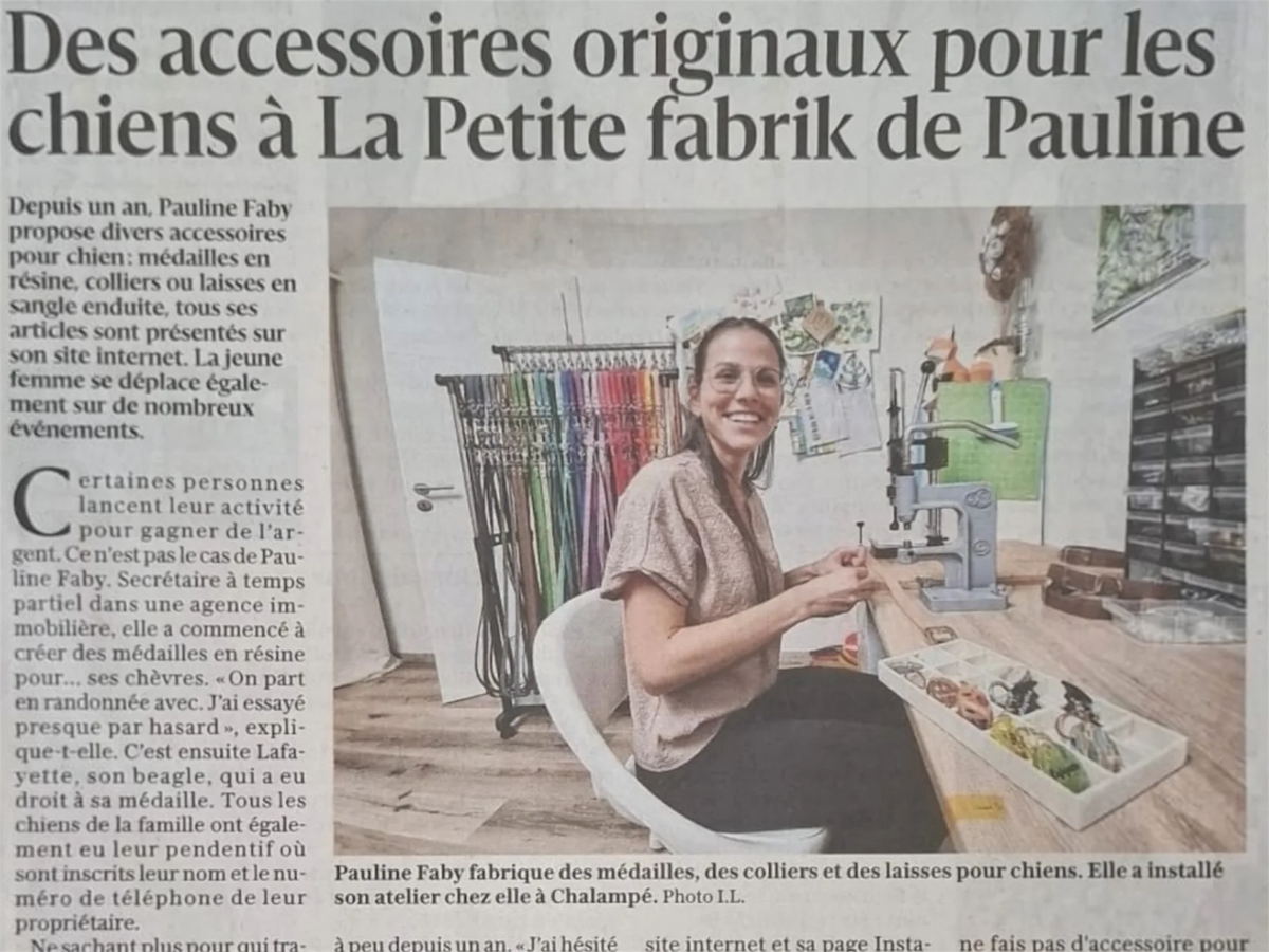Article dans le journal la petite fabrik de pauline