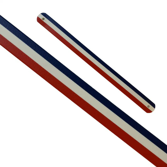 Bande décorative interchangeable en biothane bleu blanc rouge tricolore pour collier chien La Petite Fabrik de Pauline