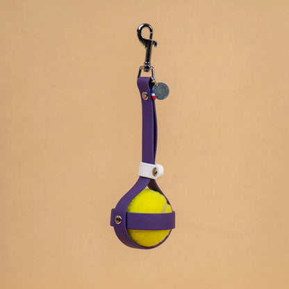 porte balle pour chien matière étanche,che en sangle ensuite couleur violet pourpre