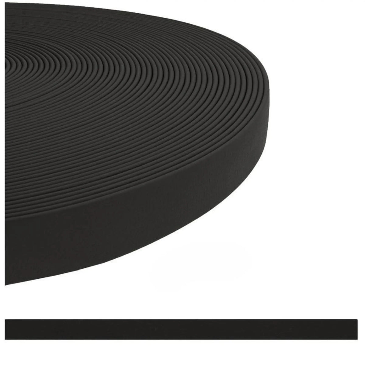 sangle enduite TPU pour chien noir - alternative au BioThane
