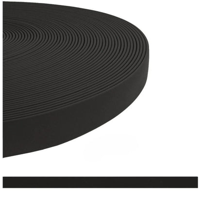 sangle enduite TPU pour chien noir - alternative au BioThane