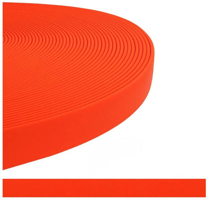 sangle enduite TPU pour chien orange - alternative au BioThane