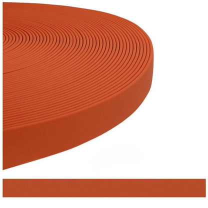 sangle enduite TPU pour chien orange terracotta - alternative au BioThane
