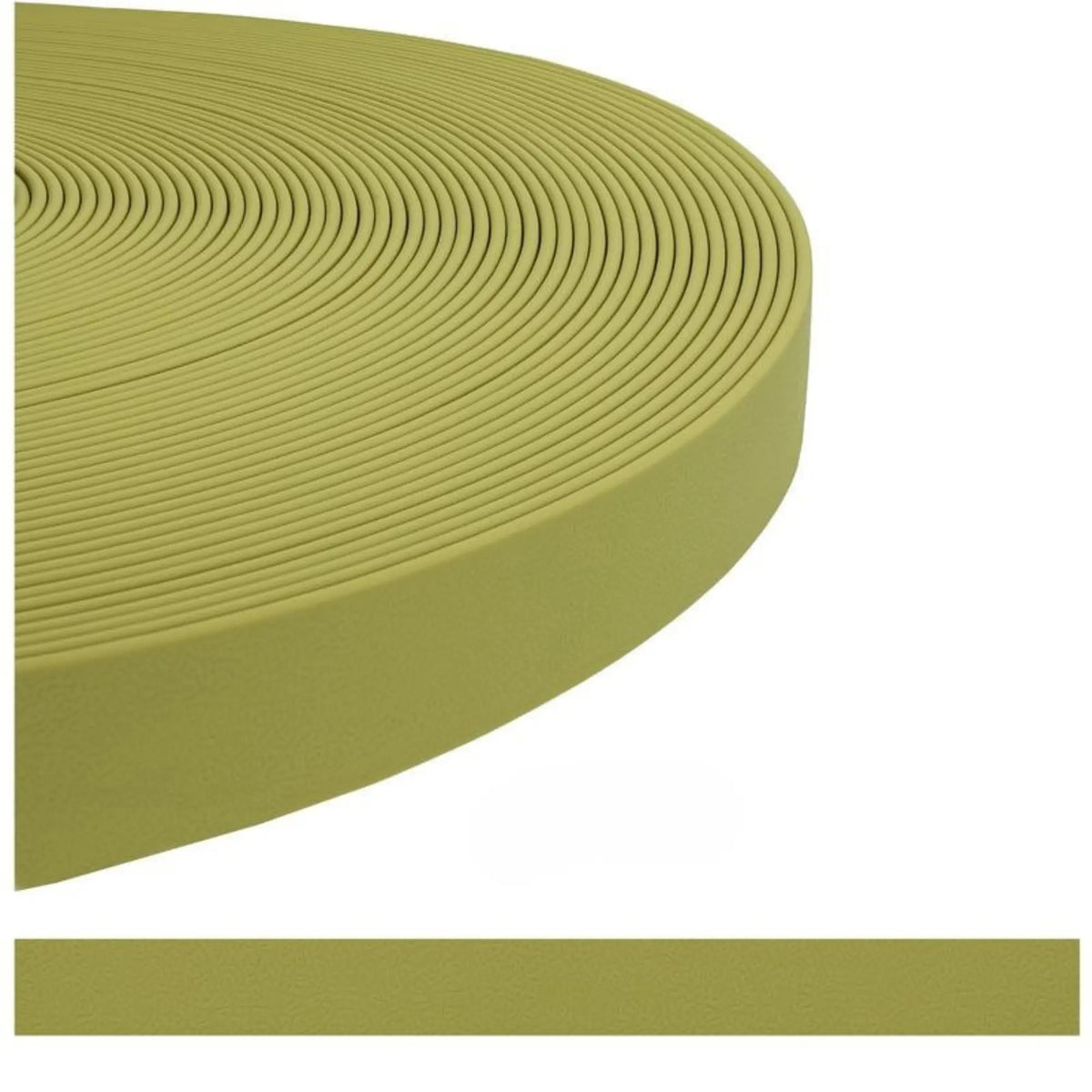 sangle enduite TPU pour chien vert kaki clair - alternative au BioThane