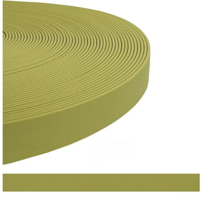 sangle enduite TPU pour chien vert kaki clair - alternative au BioThane